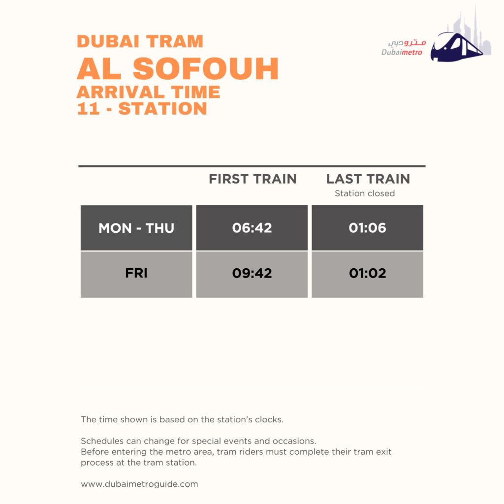 Al Sufouh Tram Station Arrival Time – First Train and Last Train Timings
