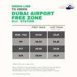 Dubai Airport Free Zone Metro Station Timings to Creek – First Train and Last Train Timings