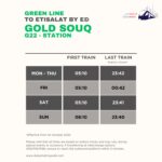 Gold Souq Metro Station Timings to Etisalat by e& – First Train and Last Train Timings