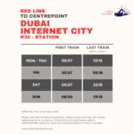 Dubai Internet City Metro Station Timings to Centrepoint - First Train and Last Train Timings
