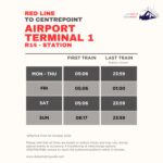 Airport Terminal 1 Metro Station Timings to Centrepoint – First Train and Last Train Timings