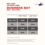 Business Bay Metro Station Timings to Expo2020 - First Train and Last Train Timing