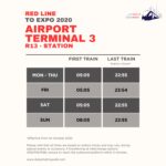 Airport Terminal 3 Metro Station Timings to Expo 2020 – First Train and Last Train Timings
