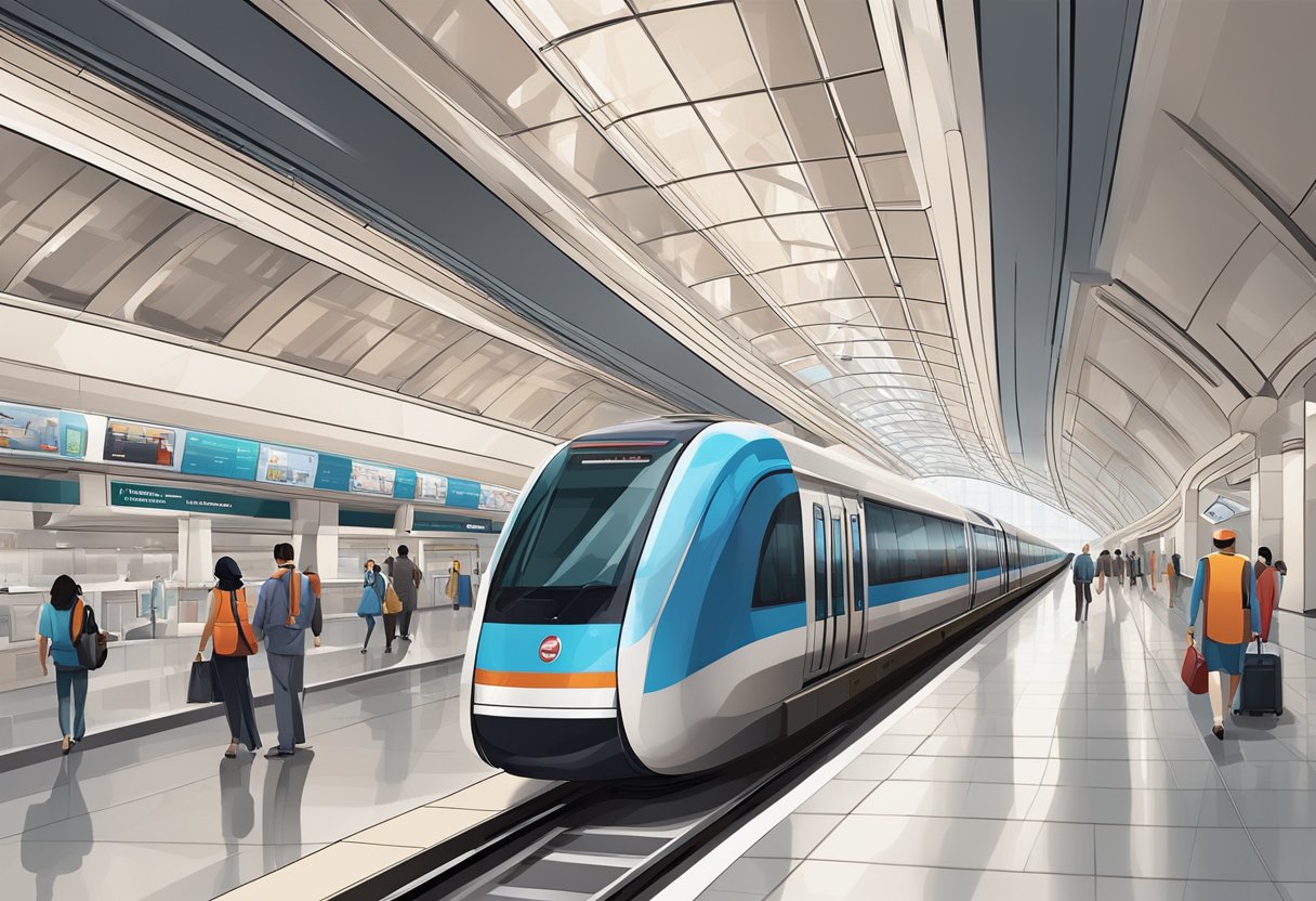 The bustling Emirates Metro Station, with its sleek architecture and iconic landmarks, showcases the seamless connectivity of the city's transportation network