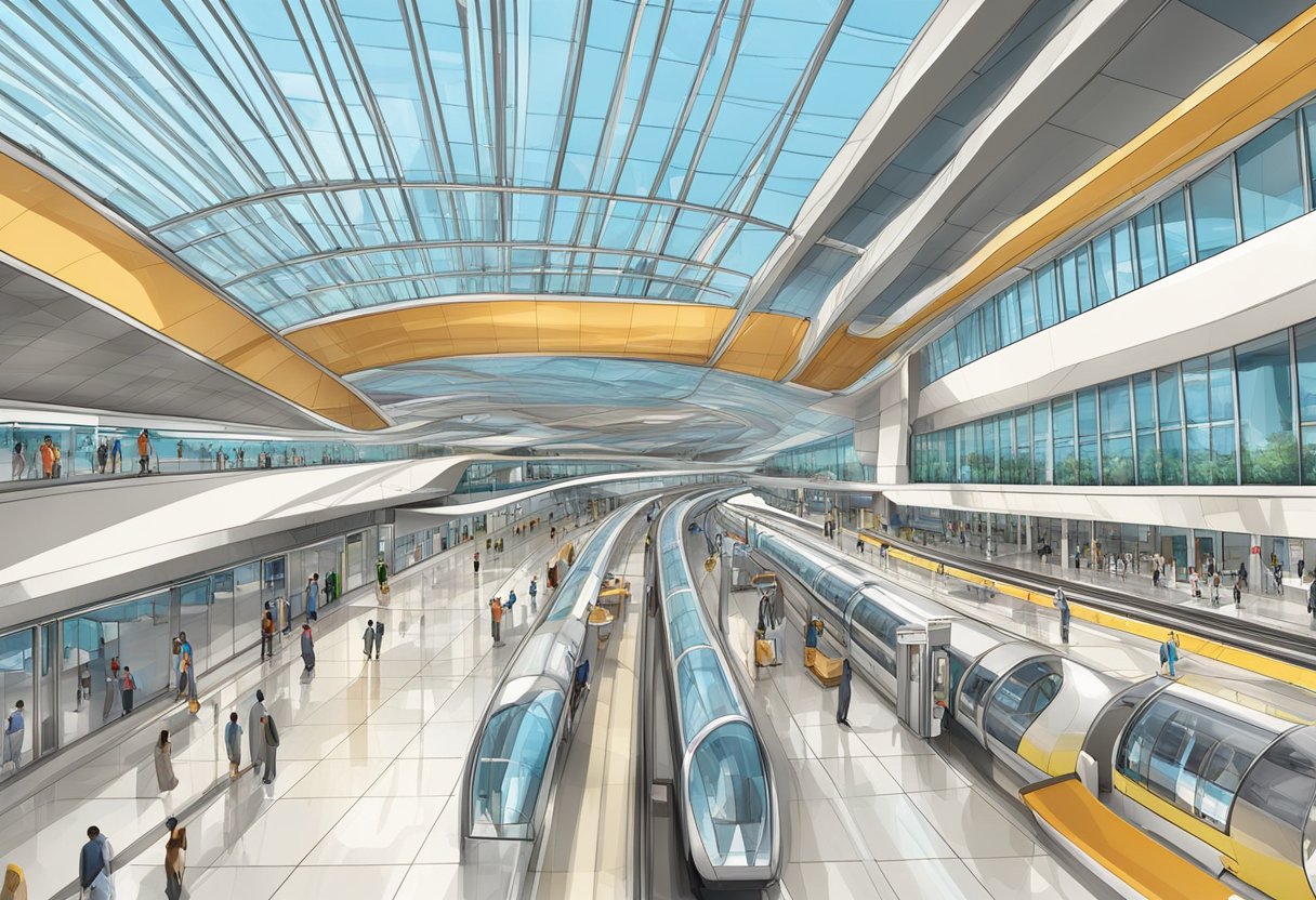 The Dubai Airport Free Zone metro station integrates seamlessly with public transportation