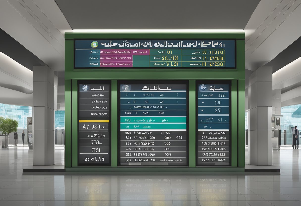 Al Qiyadah Metro Station's operating hours and timings are displayed on a digital board at the entrance