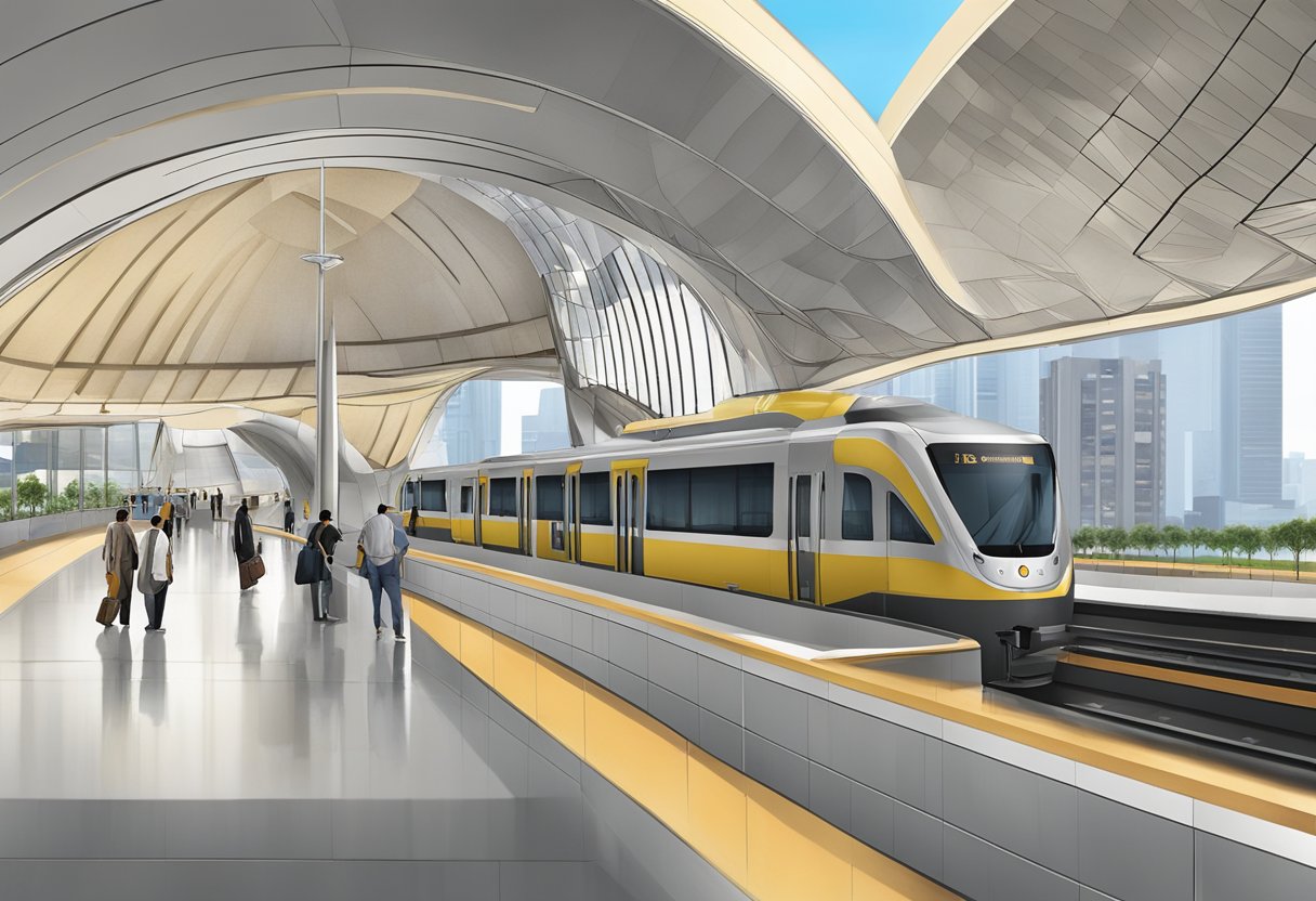 The Abu Hail Metro Station stands tall, its modern design and bustling surroundings symbolizing its strategic significance